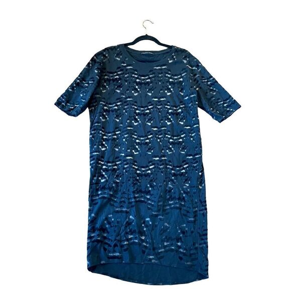 Theyskens’ Theory black burnout velvet sleeve midi dress - Picture 1 of 8